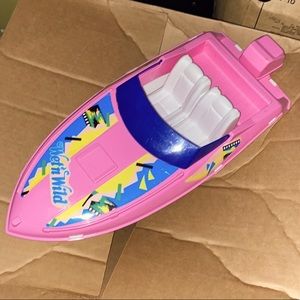 VINTAGE 90’S BARBIE WET N’ WILD PINK & WHITE SPEEDBOAT~EXCELLENT CONDITION!